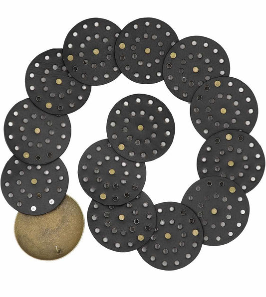 AIBEARTY Women Vintage Wide Disc Belt PU Leather Hollow Out Round Belts Western Cowgirl Waist Belt - Flip It Now