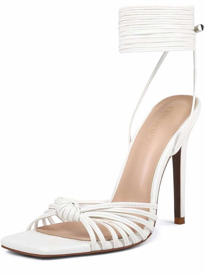 Women's Open Toe Lace up Strappy Heels - Flip It Now