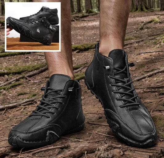 JishinGal Men's Casual Suede Lace Up Flats Chukka Ankle Boots,Handmade High Top high boots Outdoor Walking Sneakers Slip-on Lightweight Non-Slip Driving Chukka Boots