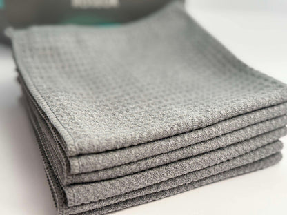 (126) Microfiber Waffle Cleaning Cloths,Quick-Absorbing Cleaning Cloth - Keeps Kitchen Dry & Clean,Quickly Wipe Dishes,Glass,Cookwares,Stoves and Countertop,Gray(6-Pack, 12.2x12.2 Inch) - Flip It Now