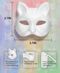 DFLU Cat Therian Mask Kit with Fur and Eye Mesh, Blank DIY Therian Gear Stuff Masks Base to Paint - Flip It Now