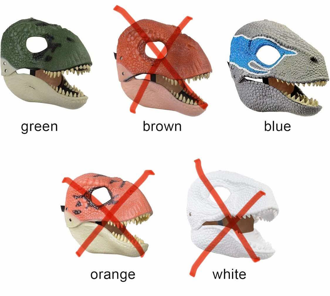 Dino Mask with Moving Jaw, Eye-catching Latex Dinosaur Dress Up Mask for Halloween Party Masquerade
