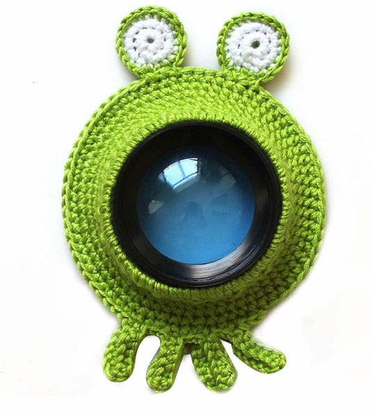 Shutter Huggers, Camera Buddies Shutter Hugger Photography Props, Kids Teaser Toys Handmade Knitted Lens Accessories Pet(Green)