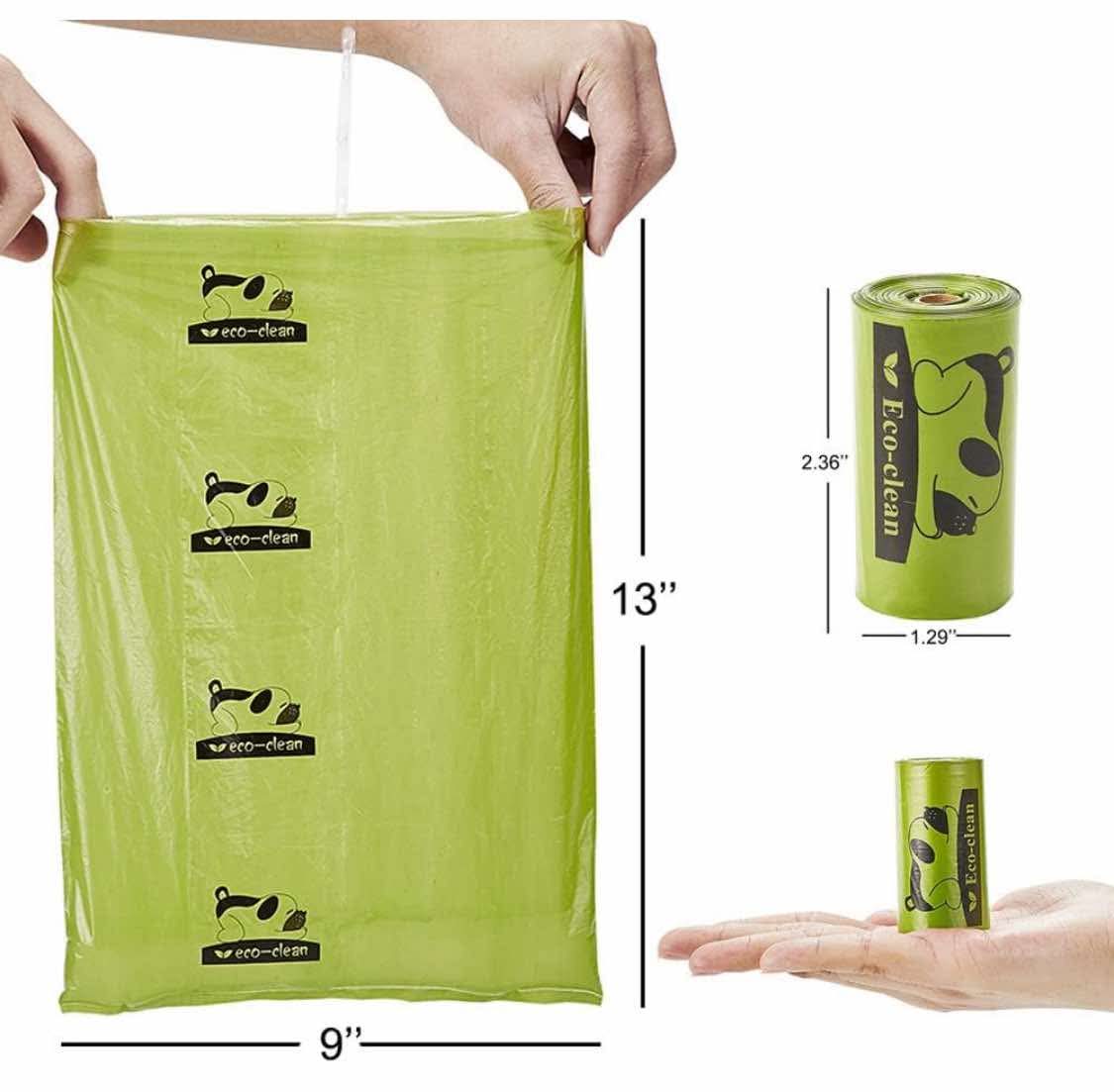 ECO-CLEAN Poop Bags Biodegradable, 16 Rolls/240 Bags, Dog Waste Bags, Unscented, Leak-Proof, Easy Tear- Off