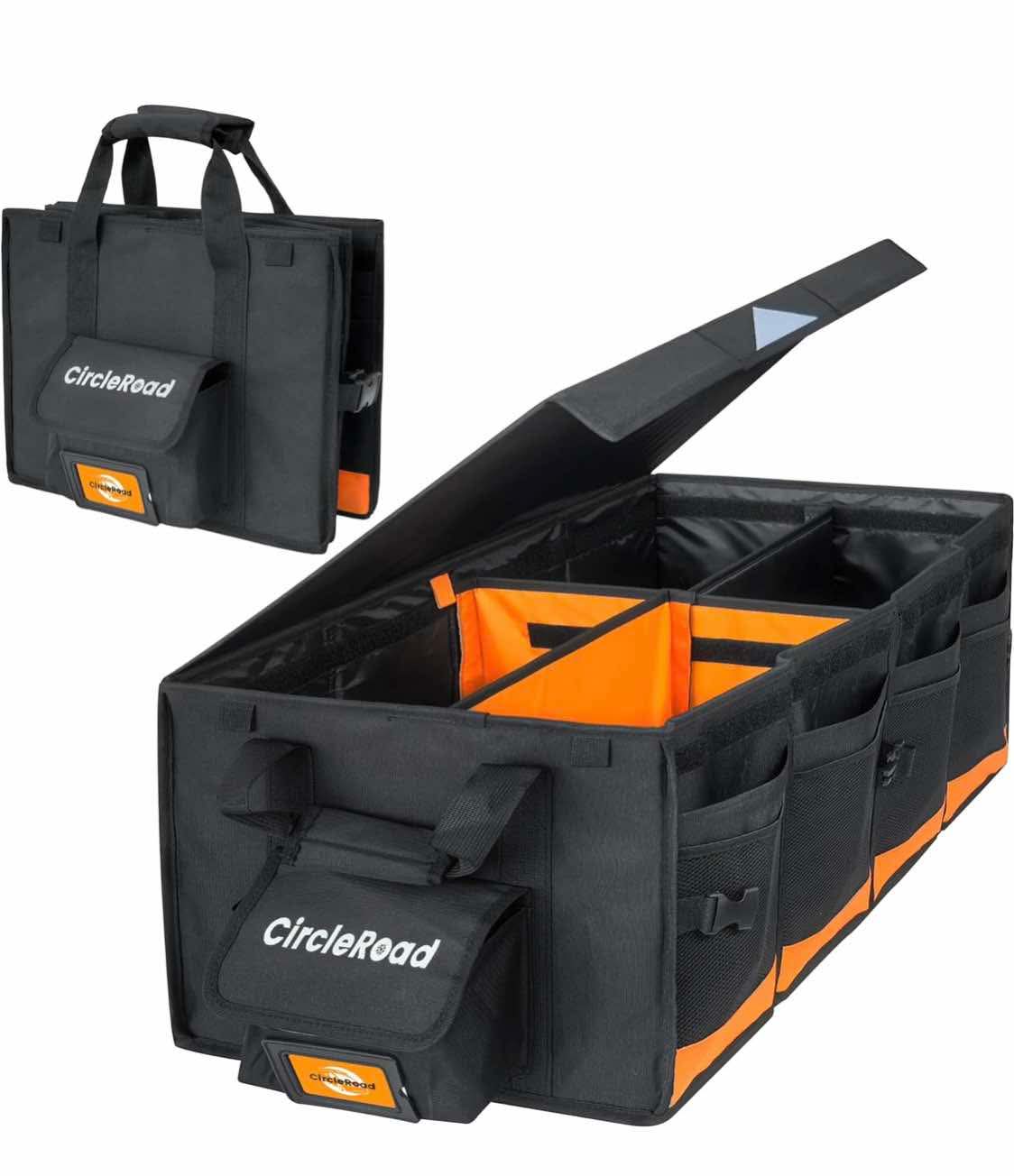 RV Storage and Organization, 74L Waterproof Collapsible Trunk Organizer for Suv DIY RV Storage Bag with Internal Compartments RV Storage Solutions for Camper Trailer Trunk