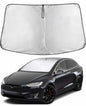EcoNour Tesla Model X Windshield Sunshade (2016-2025) | Dual-Layer 210T Silver-Coated Material for Heat & Glare Protection | Foldable Front Window Shade | Interior Tesla Model X Accessory - Flip It Now