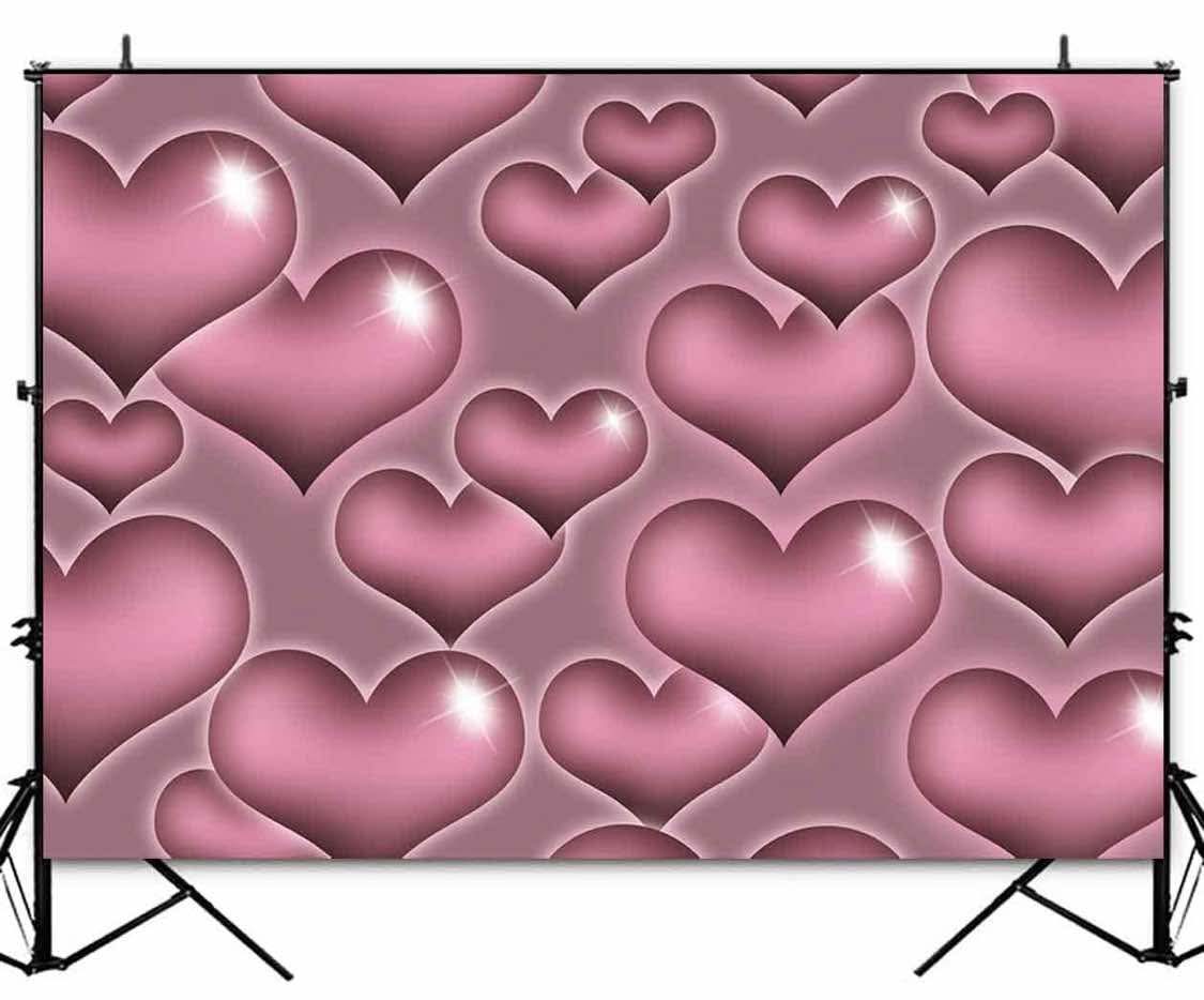 Sensfun Pink Heart Early 2000s Photography Backdrop Old School Y2k Party Decorations Background Late 90s Party Banner Birthday Bridal Shower Valentine's Day Vinyl Photoshoot Photo Booth Banner 7x5ft
