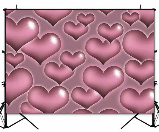 Sensfun Pink Heart Early 2000s Photography Backdrop Old School Y2k Party Decorations Background Late 90s Party Banner Birthday Bridal Shower Valentine's Day Vinyl Photoshoot Photo Booth Banner 7x5ft