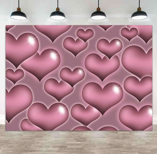 Sensfun Pink Heart Early 2000s Photography Backdrop Old School Y2k Party Decorations Background Late 90s Party Banner Birthday Bridal Shower Valentine's Day Vinyl Photoshoot Photo Booth Banner 7x5ft