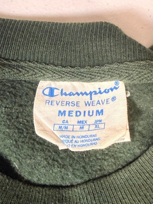 Champion Reverse Weave Crewneck - Forest Green - Script Logo - Size M - Vintage - Flip It Now