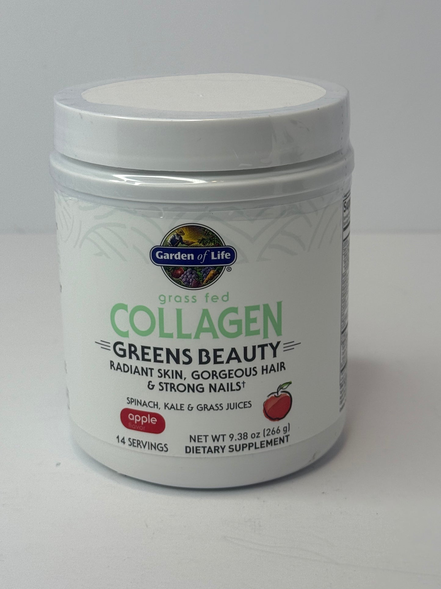 Garden of Life Grass Fed Collagen Greens Beauty Powder - Apple, 14 Servings, Collagen Powder for Women Skin Hair Nails Joints, Collagen Peptides Powder, Collagen Protein + Greens, Collagen Supplement - Flip It Now