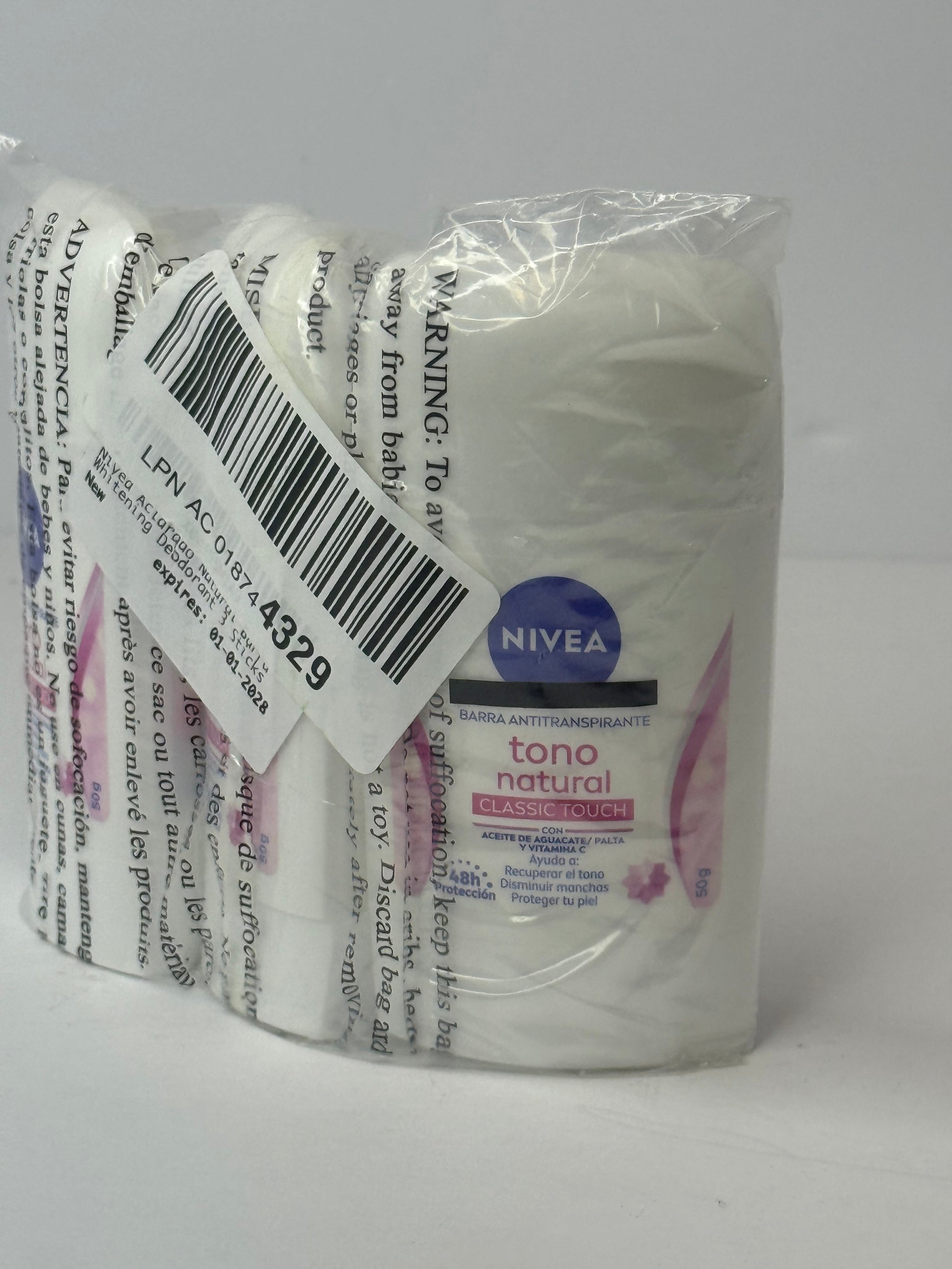 NIVEA Tono Natural Classic Touch 50G 48hr protection 3 pk deodorant tick women - Flip It Now