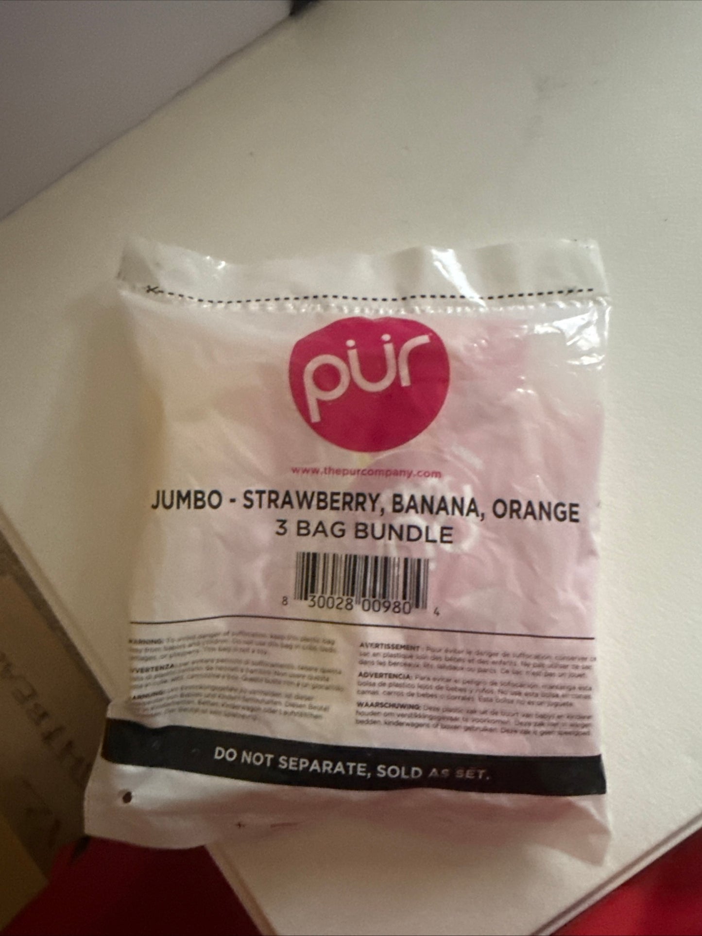 PUR Jumbo Gum | Aspartame Free Chewing Gum | 100% Xylitol | Natural Strawberry, Banana, Orange Flavor, 20 Pieces (Pack of 3) - Flip It Now