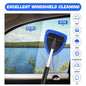 Baderke 8 Pcs Car Window Cleaner Kit Include Windshield Cleaning Tool with Extendable Handle 5 Microfiber Bonnets 1 Car Ventilation Brush 1 Empty 50ml Spray Bottle Glass Wiper Kit(purple,24 Inch) - Flip It Now