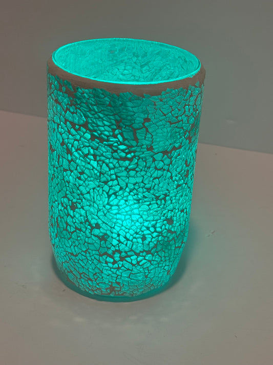 Table Lamp Mosaic Glass Vase: USB Rechargeable Decorative Lamp 5 Colors 2 Mood Lighting for Modern Home - Touch Dimmable Turkish Vase Lamp for Office Tabletop Living Room - Flip It Now