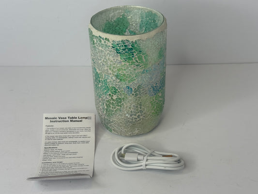 Table Lamp Mosaic Glass Vase: USB Rechargeable Decorative Lamp 5 Colors 2 Mood Lighting for Modern Home - Touch Dimmable Turkish Vase Lamp for Office Tabletop Living Room - Flip It Now