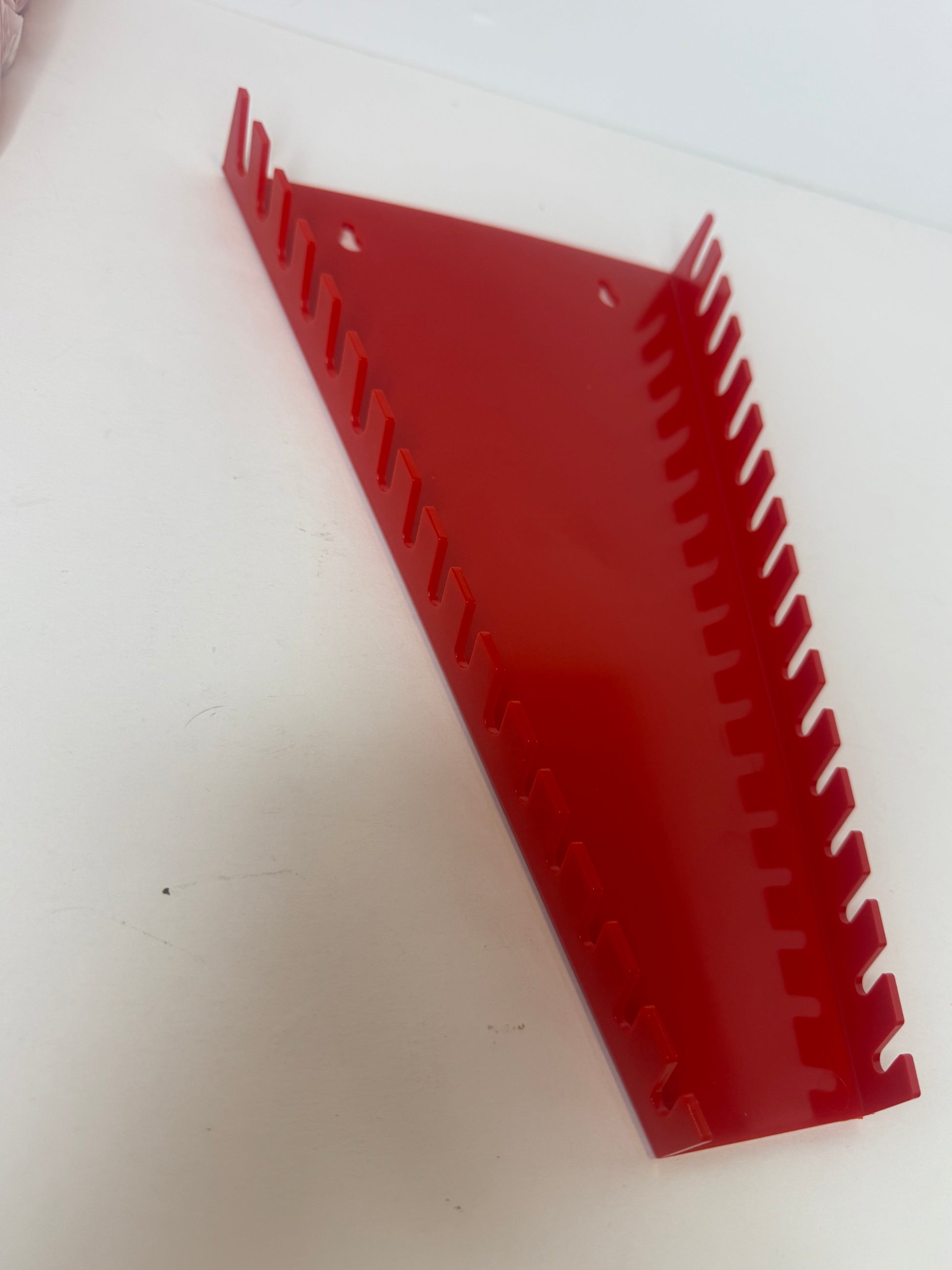 *6 red Plastic Wrench Organizer, Premium High-density Wrench Holder, Large Wrench Racks for Wall and Tool Box, 96 Slots Fit SAE&Metric Wrench Tray - Flip It Now