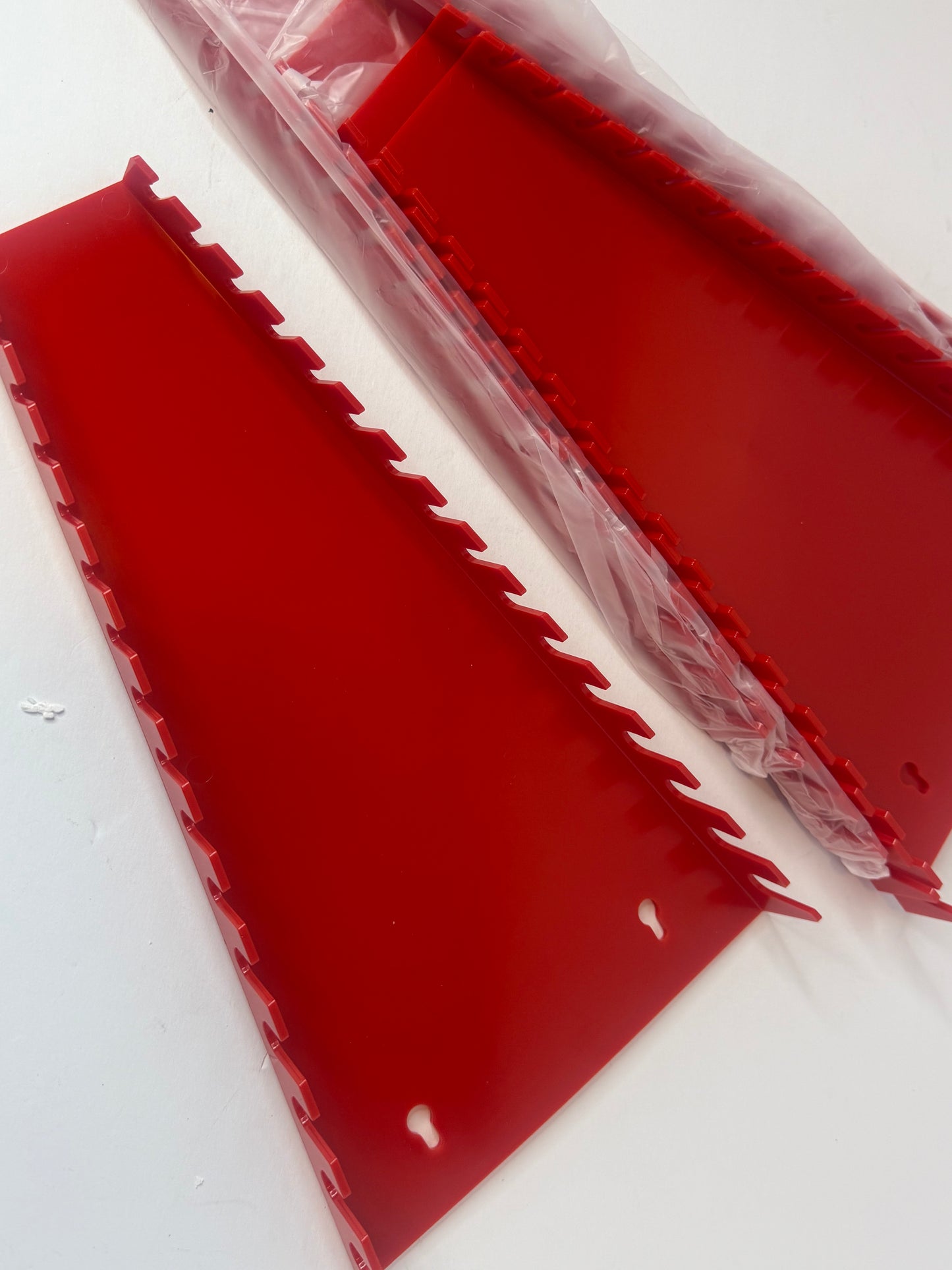 *6 red Plastic Wrench Organizer, Premium High-density Wrench Holder, Large Wrench Racks for Wall and Tool Box, 96 Slots Fit SAE&Metric Wrench Tray - Flip It Now