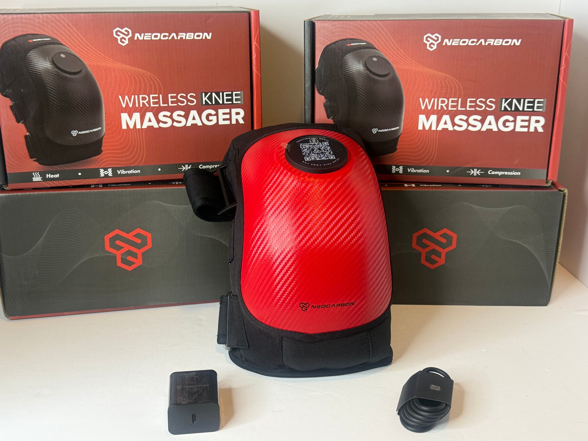 Wireless Knee Massager, Portable Heated Therapy with Compression and Vibration Massage Muscle Relaxation, Knee Joint Pain Relief, Black - Flip It Now