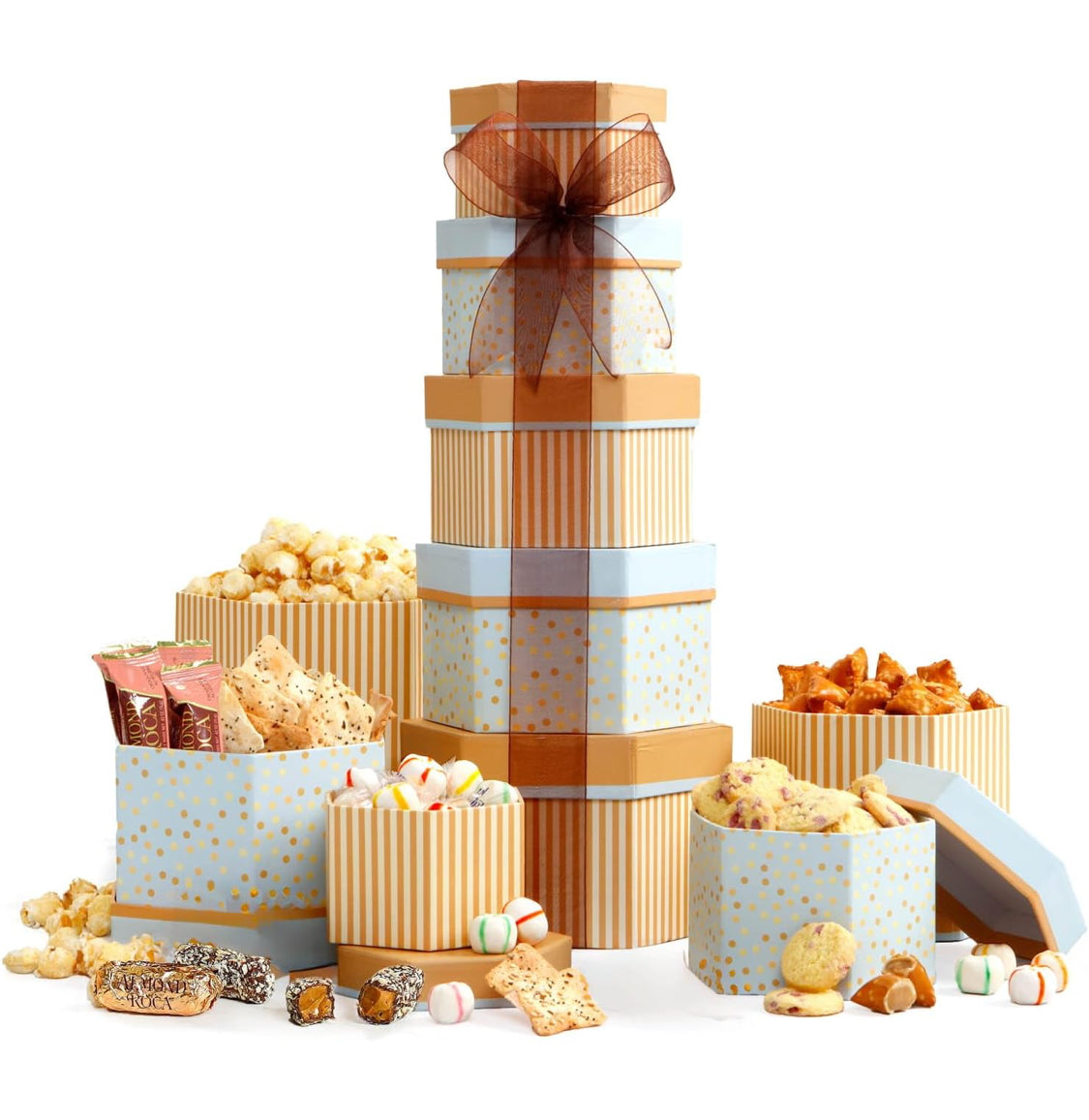 Broadway Basketeers deluxe bakery gift tower Gift Basket Tower Snack Gifts for Women, Men, Families, College – Appreciation, Thank You, Congratulations, Corporate, Get Well Soon Care Package - Flip It Now