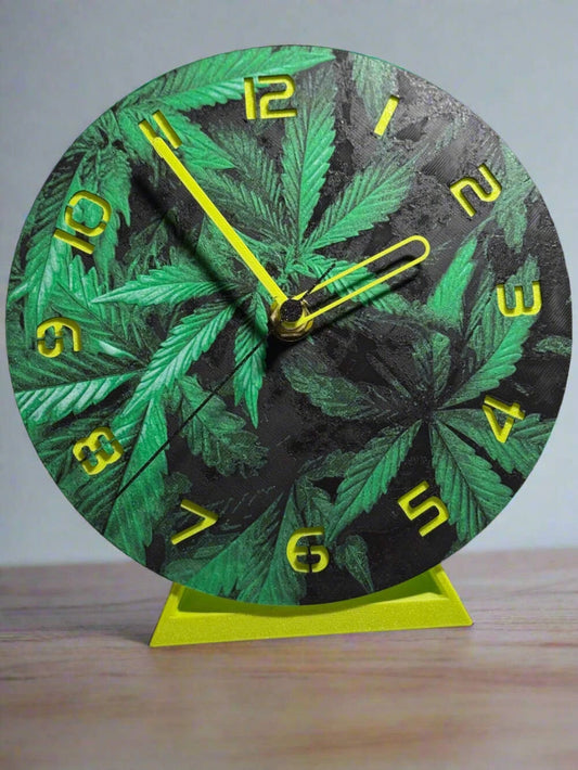 170mm Hemp-Themed HueForge Wall Clock – Timeless Chill Vibes - Flip It Now
