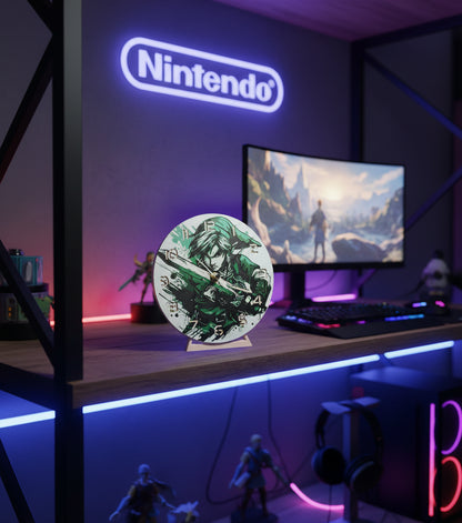 170mmZelda Link-Themed HueForge Wall Clock – Time for Adventure - Flip It Now
