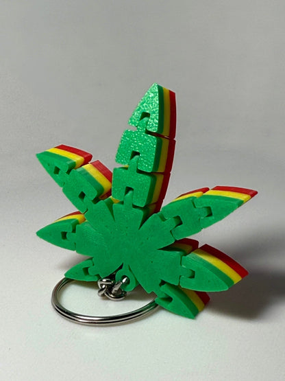 Rasta Hemp Leaf Keychain – Bold Colors, Chill Vibes - Flip It Now