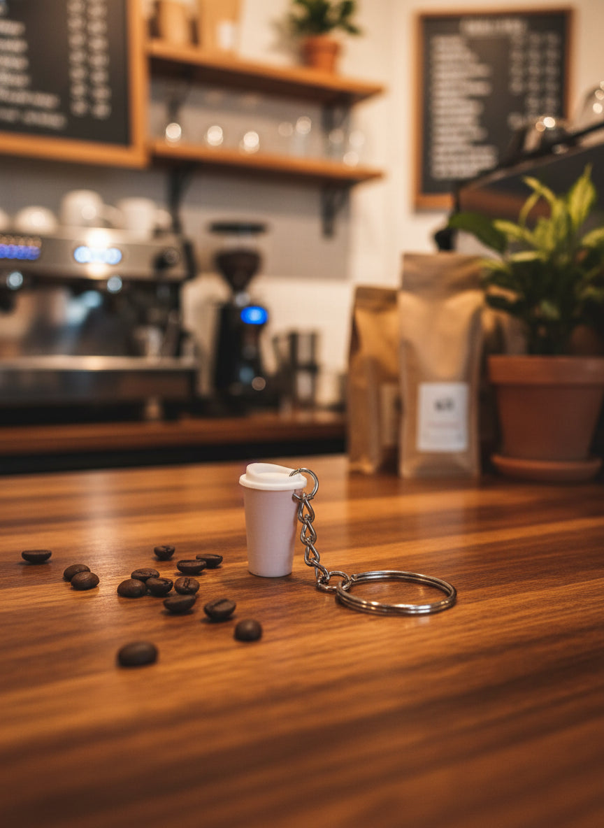 Small Coffee Keychain - Flip It Now