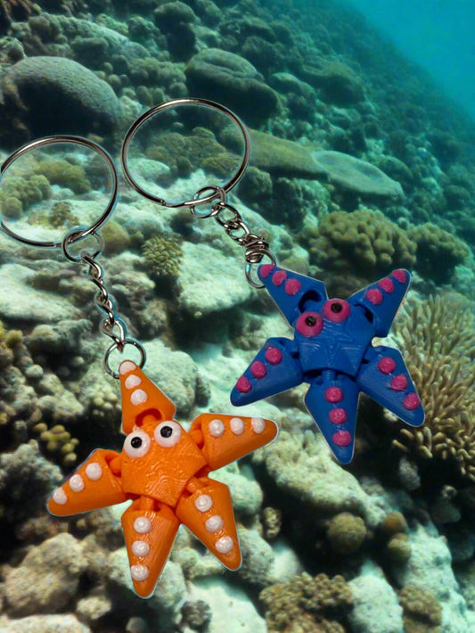 Mini Articulating Starfish Keychain – Ocean Vibes On The Go - Flip It Now